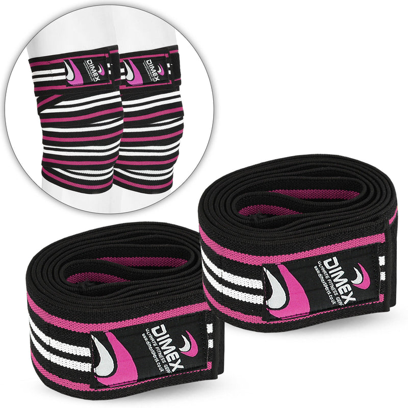 Weight Lifting Knee Wraps Straps Elasticated Cotton Gym Workout Bandages