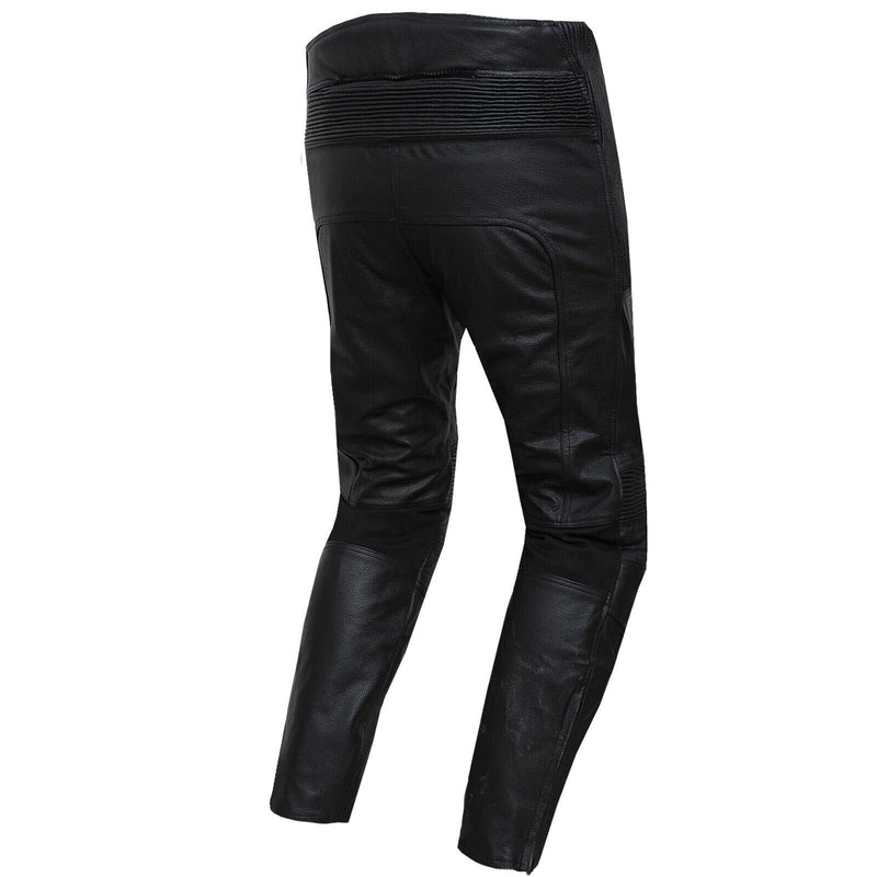 Mens Leather Motorcycle Trousers Sports Biker Motorbike Racing CE Armoured Pants