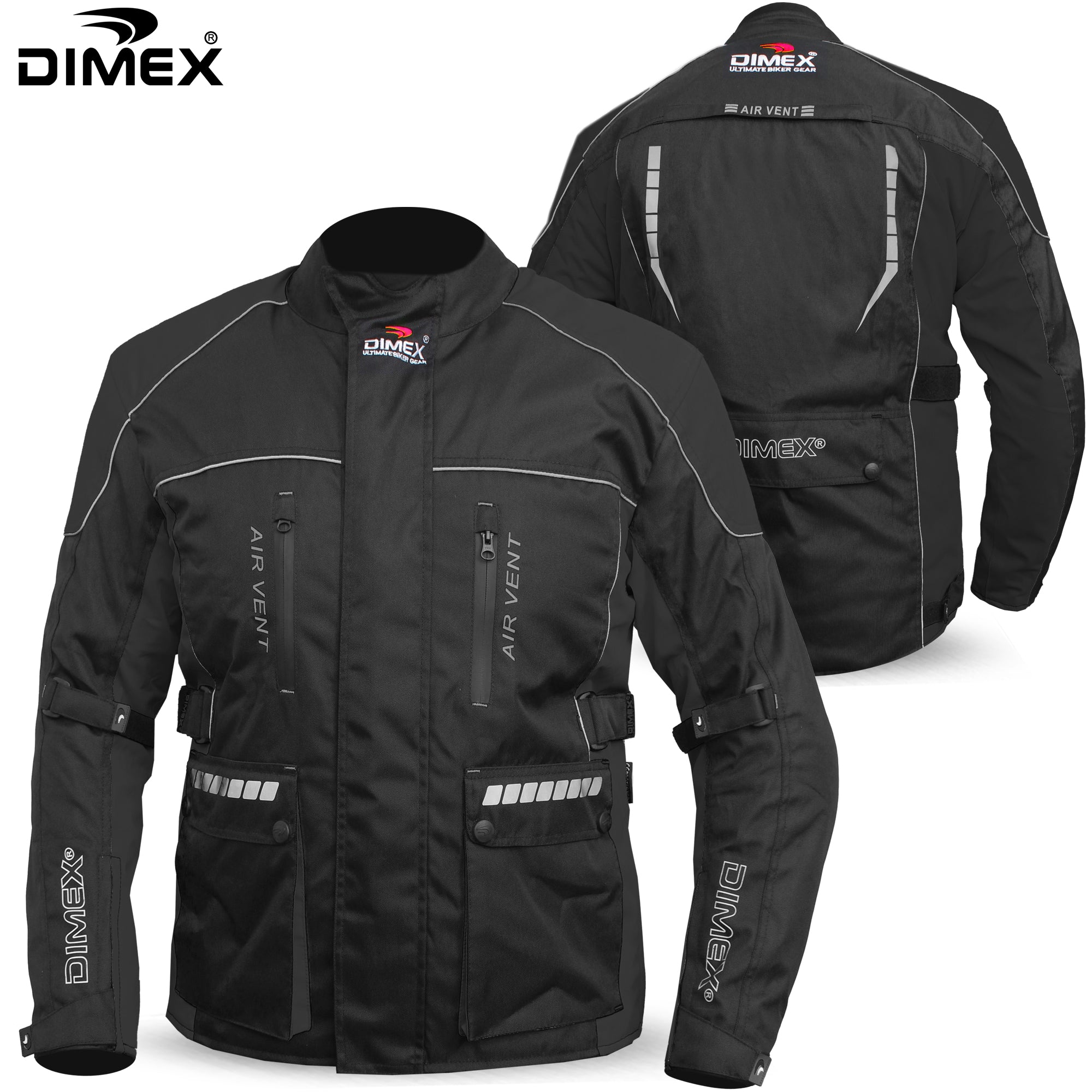 Dimex Mens Motorcycle Cordura Textile Waterproof Jacket Motorbike Coat
