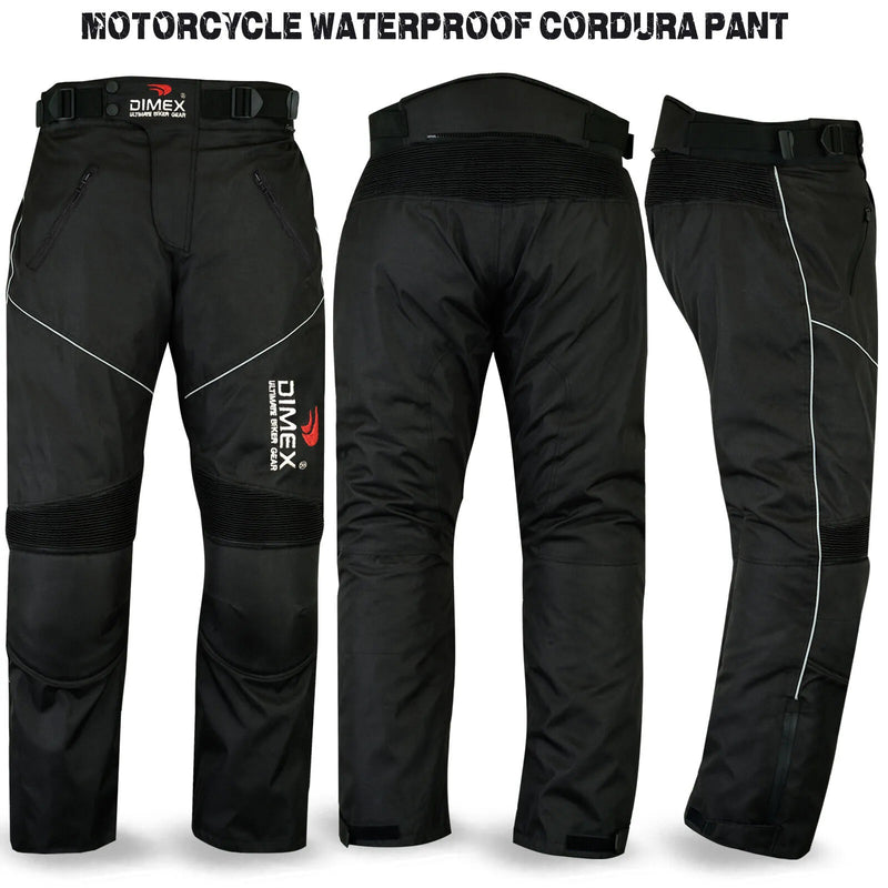 Motorbike Motorcycle Waterproof Cordura Textile Trousers Pants Armours BLACK