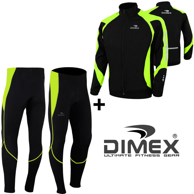 Dimex Cycling Jacket Soft Shell Thermal Fleece & Roubaix Cycling Padded Trousers