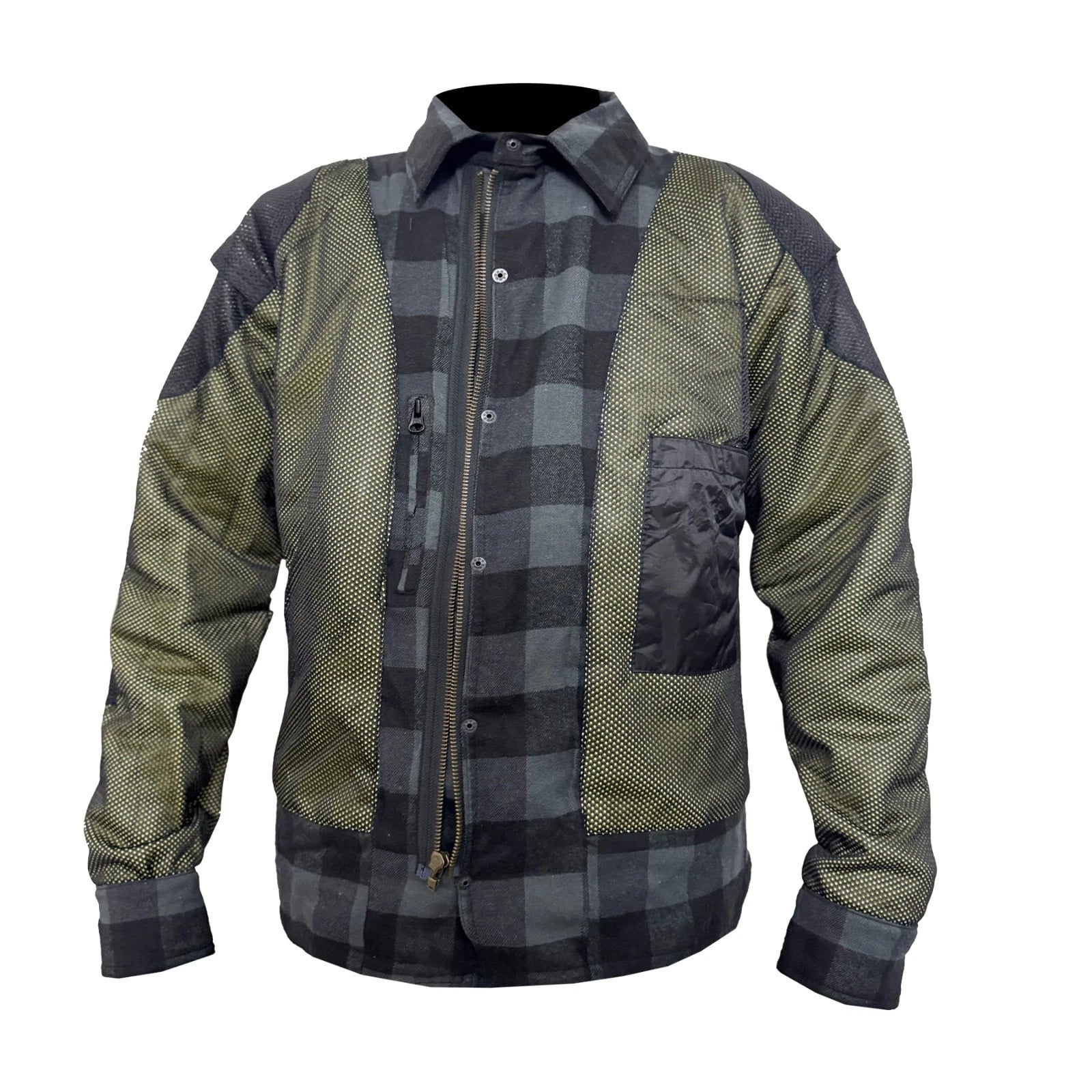 Dimex Mens Motorcycle Flannel Shirt Road Race Lined With Kevlar CE Armours