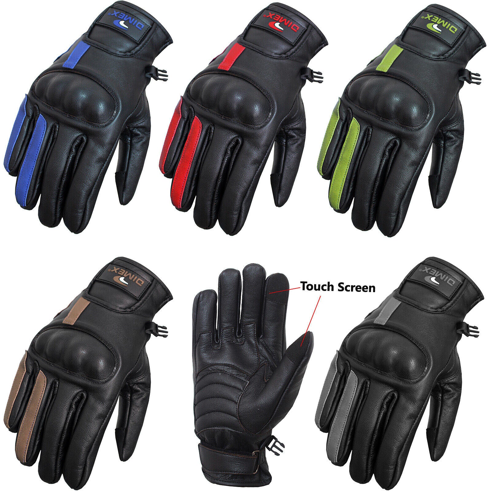 Leather Motorbike Motorcycle Glove Touch Creen Hard Knuckle Ummer