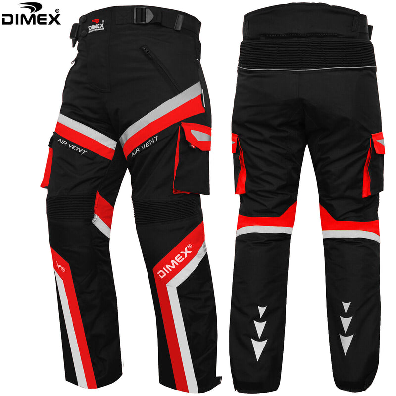 Dimex Mens Motorbike Suit Textile Waterproof Cordura Motorcycle Racing Jacket - Red