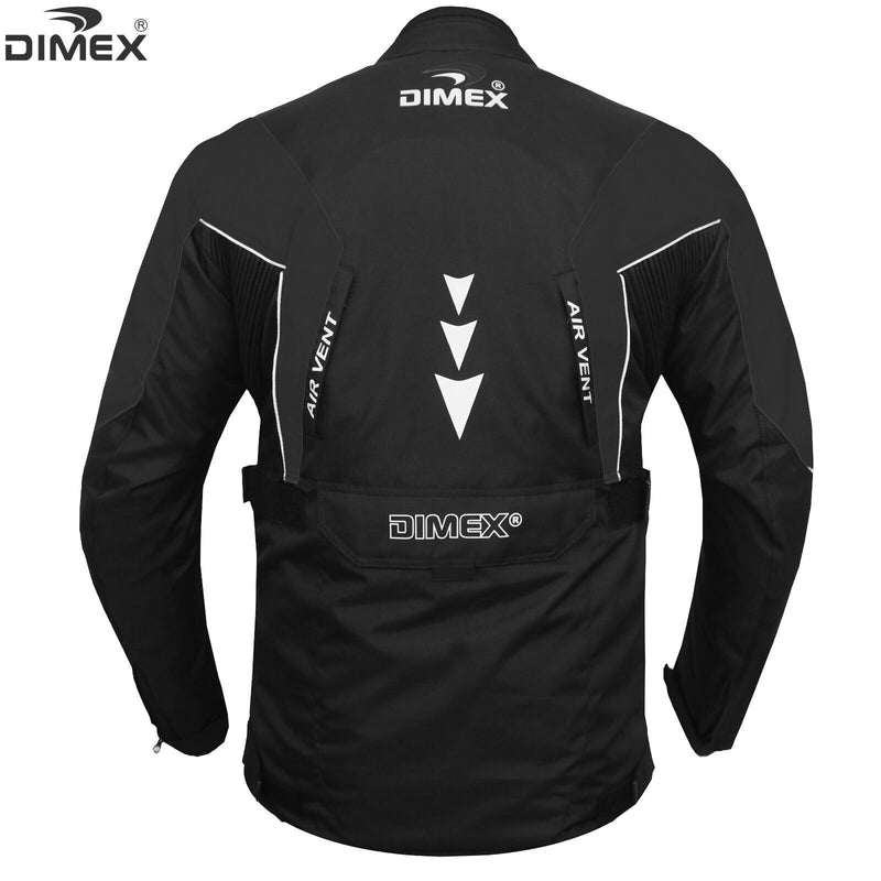 Dimex Mens Motorbike Suit Textile Waterproof Cordura Motorcycle Racing Jacket - Black