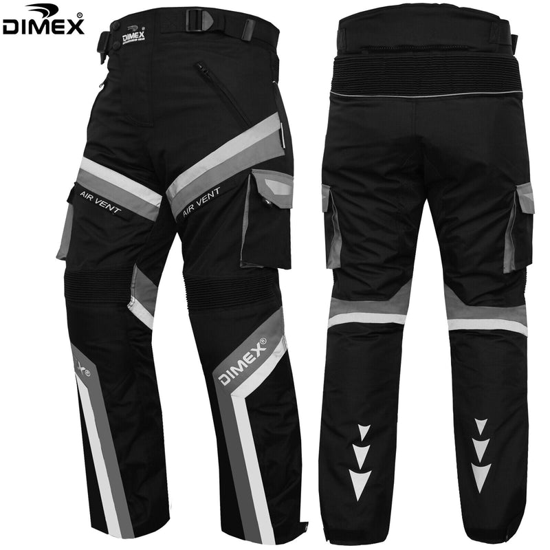 Dimex Mens Motorbike Suit Textile Waterproof Cordura Motorcycle Racing Jacket - Grey