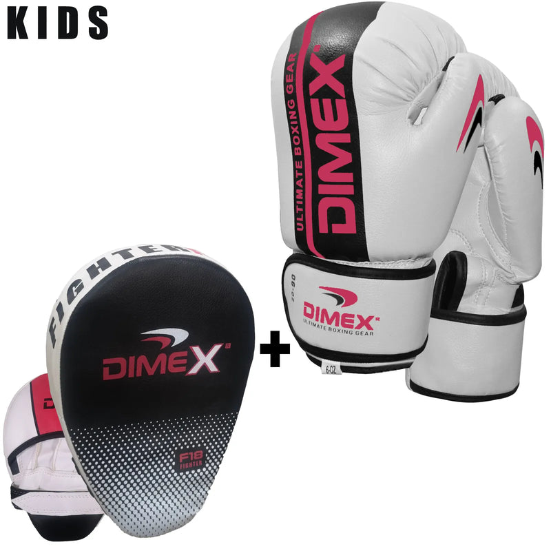 Kids Boxing gloves and Focus Pads Junior Mitts Children Gel Pad MMA Gloves