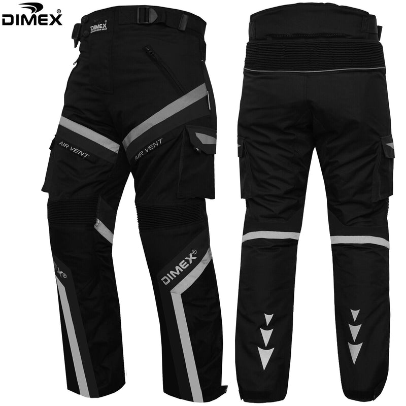 Dimex Motorcycle Waterproof Cordura Textile Motorbike Trousers Pants CE Armours