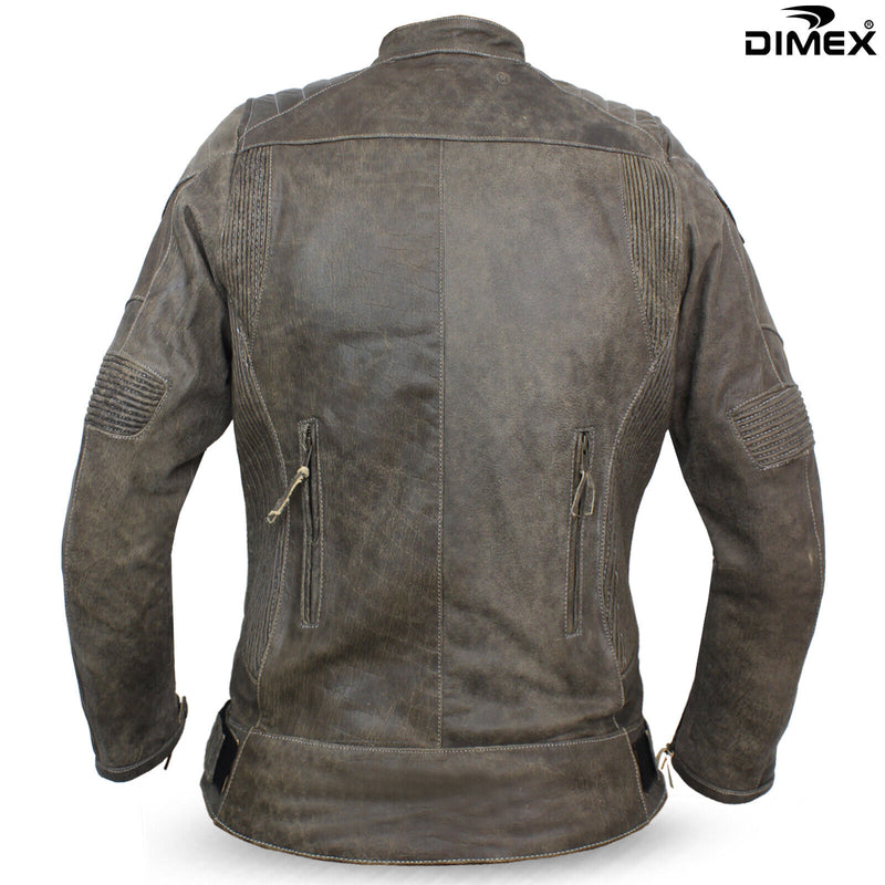Dimex Ladies Leather Jacket Motorbike Biker Womens Motorcycle CE Armours Brown