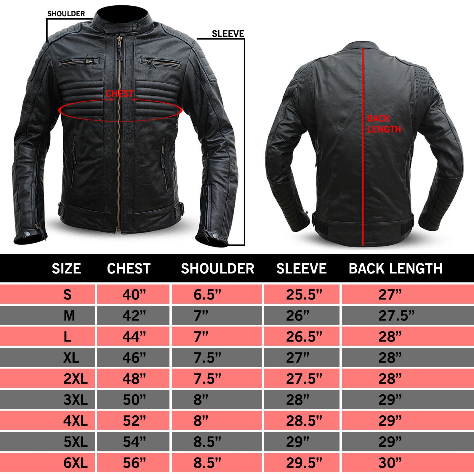 Genuine Leather Motorcycle Jacket Black
