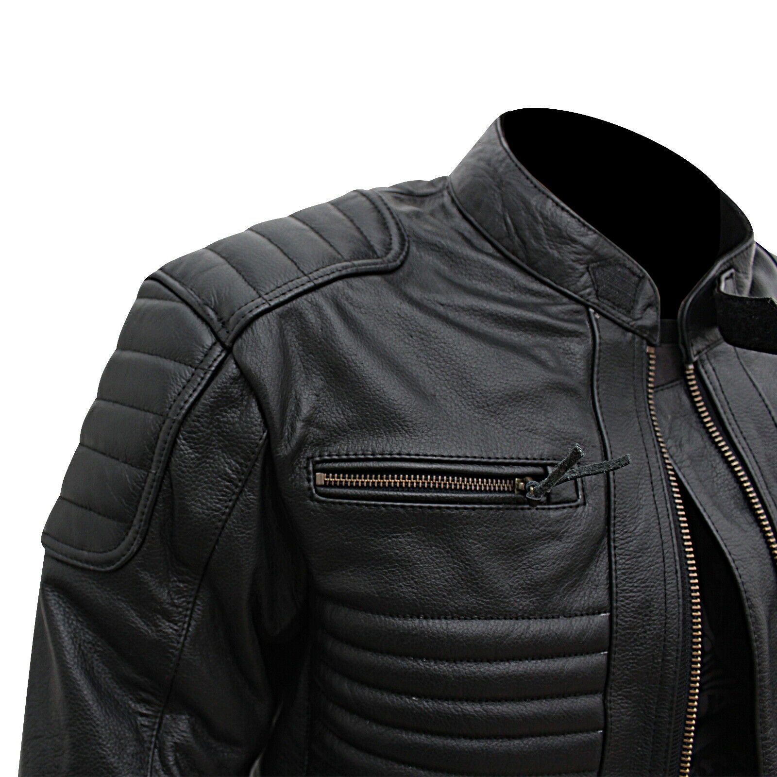 Genuine Leather Motorcycle Jacket Black