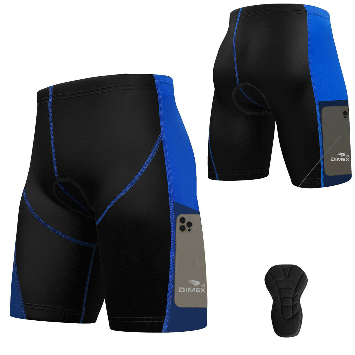 Mens Cycling Shorts Mobile Pocket dimexsports