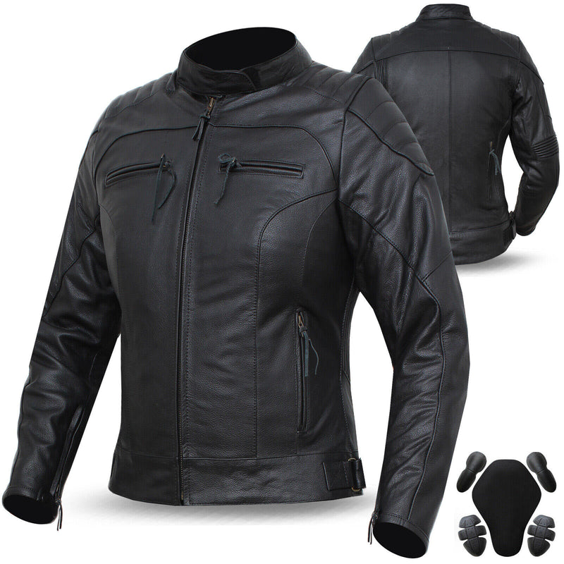 Dimex Ladies Leather Motorbike Protection Jacket Womens Motorcycle Wears CE