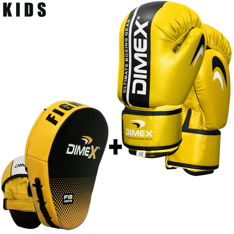 Kids Boxing gloves and Focus Pads Junior Mitts Children Gel Pad MMA Gloves