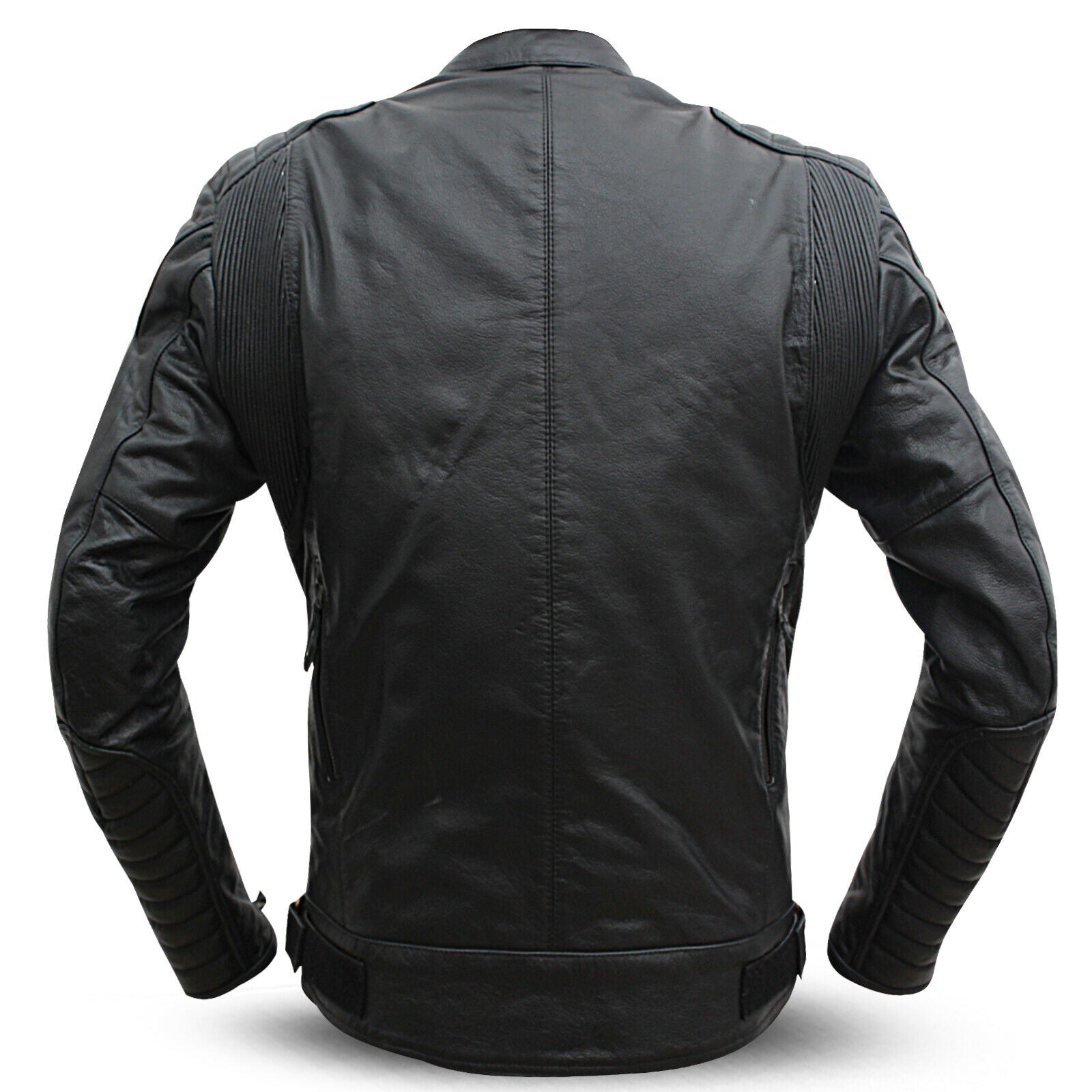 Genuine Leather Motorcycle Jacket Black